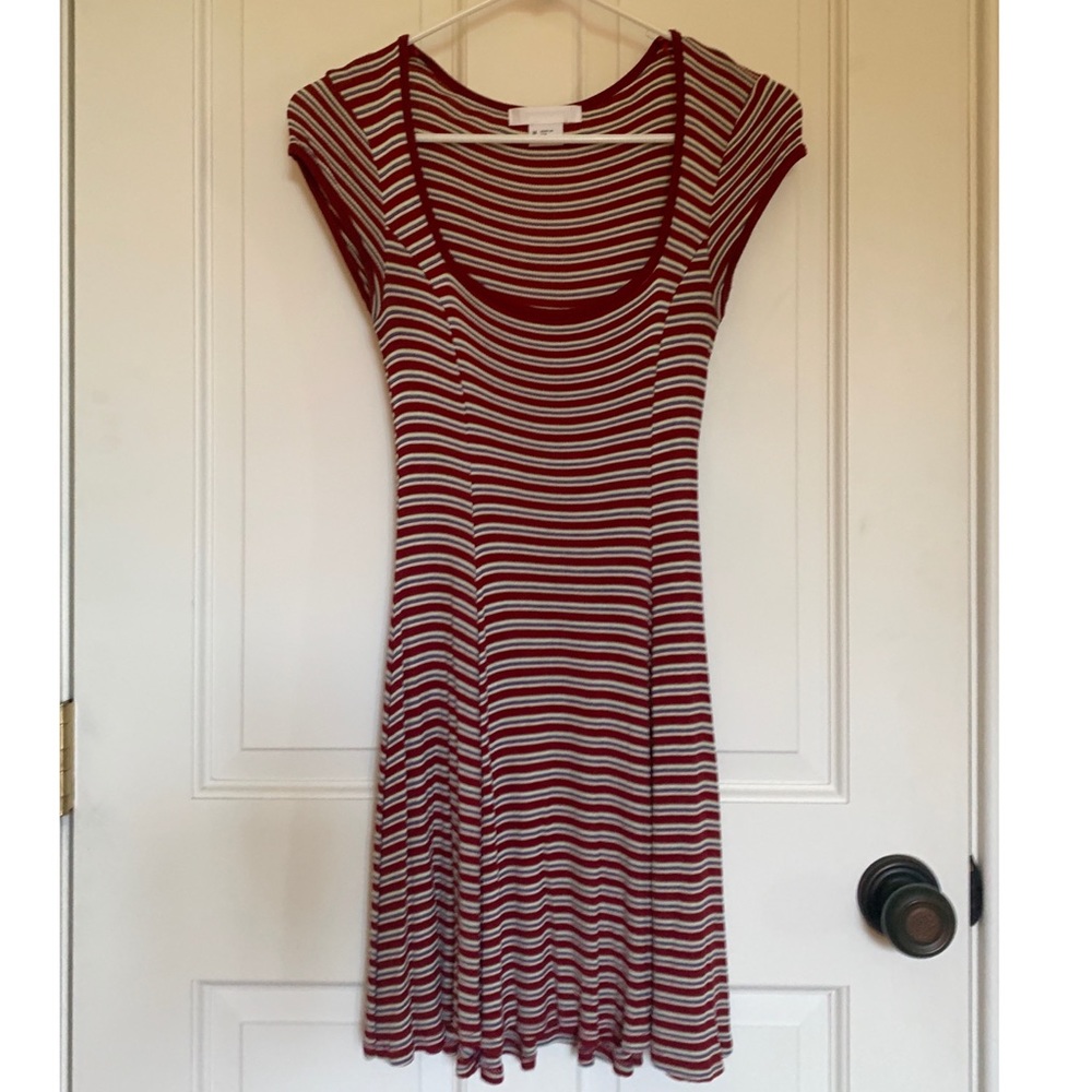 Ribbed striped skater dress